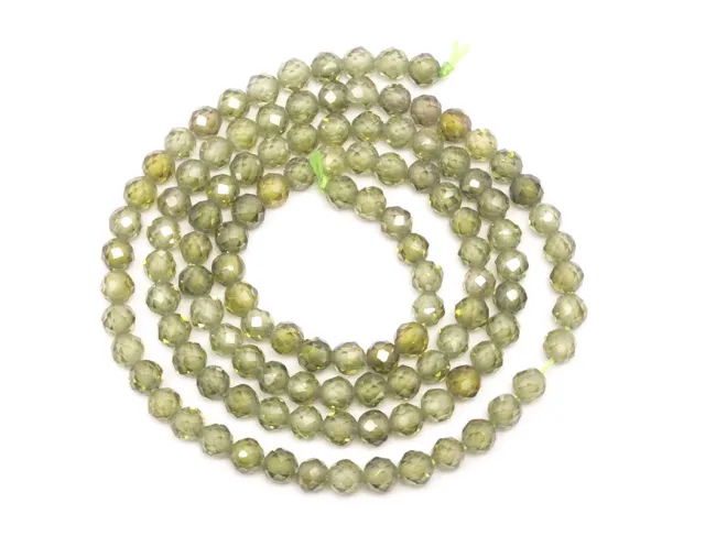 Sirag Cubic Zirconia sfere fatetate 3mm olive