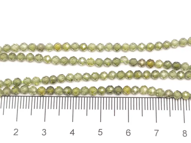 Sirag Cubic Zirconia sfere fatetate 3mm olive