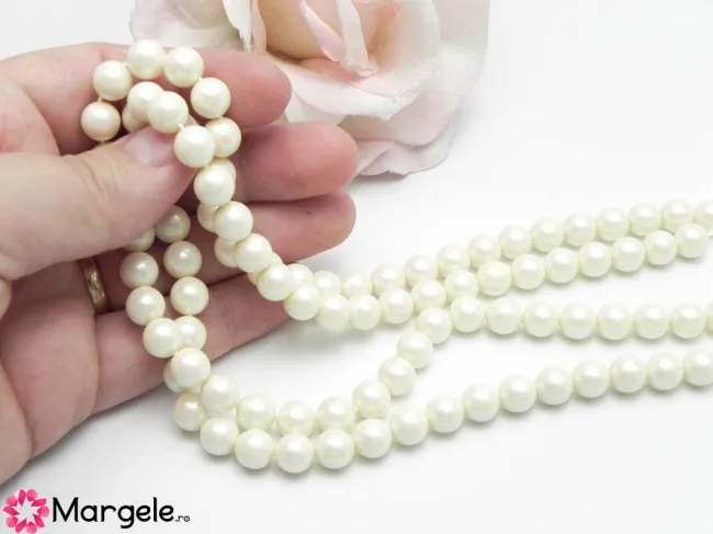 Perle preciosa maxima 8mm pearlescent cream (1buc)