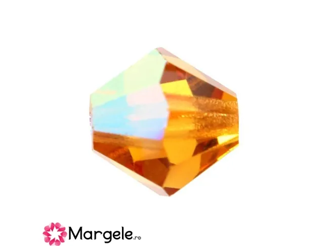 Margele preciosa biconic 4mm topaz ab (10buc)