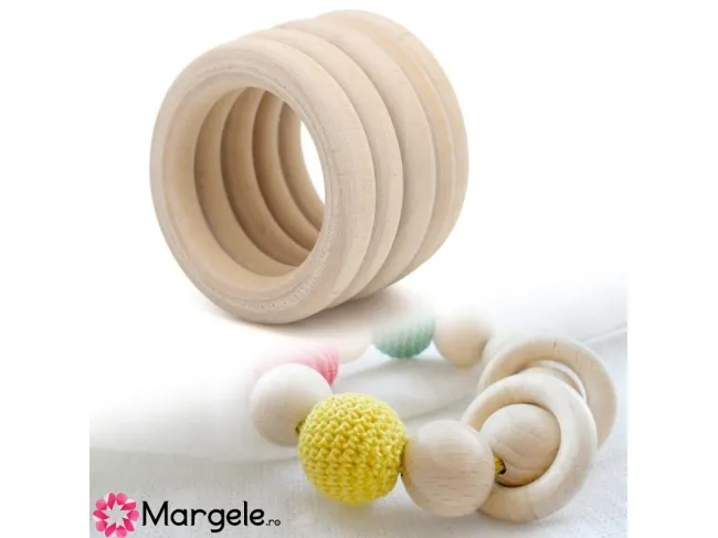 Inel lemn natur 40x8mm (1buc)