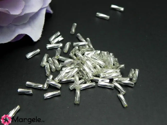 Margele de nisip rasucite 6mm transparent (10g)
