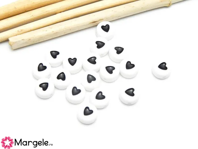 Margele acrilice inima 7x4mm (10buc)
