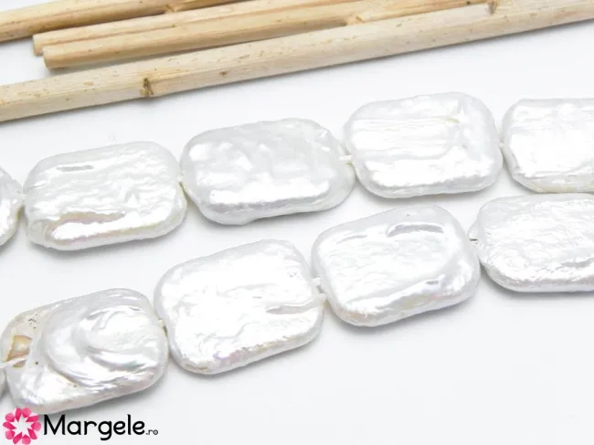 Perle de cultura baroc dreptunghiulare 18x14mm (1buc)
