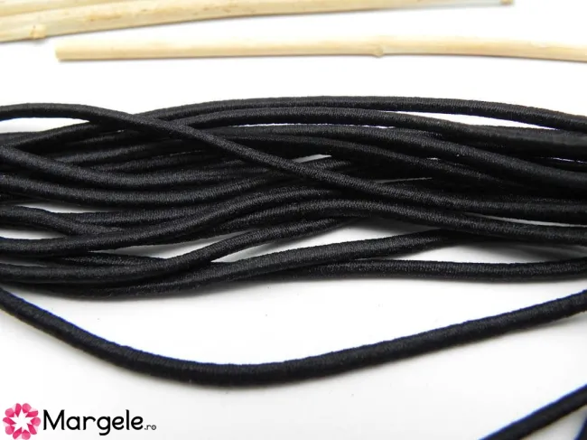 Snur elastic negru 2mm (1m)