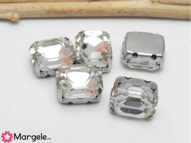 Distantier montee cu rhinestone de cristal 10x8mm crystal