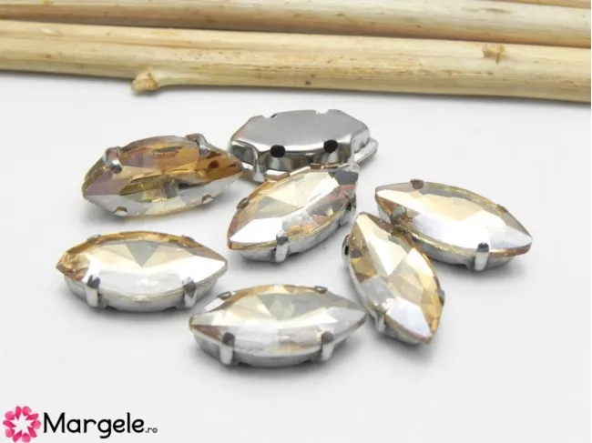 Distantier montee cu rhinestone de cristal 15x7mm golden shadow