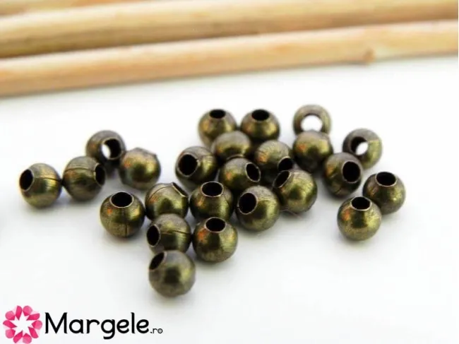 Margele decorative 3.5mm bronz (50buc)