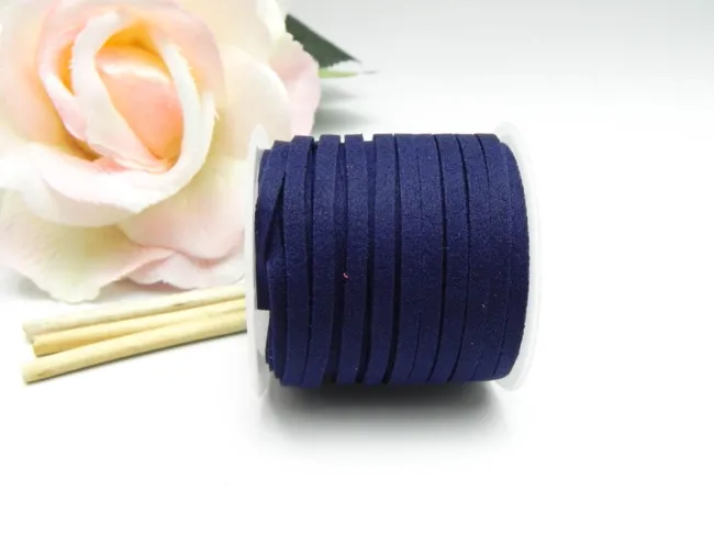 Rola snur suede 3mm albastru inchis