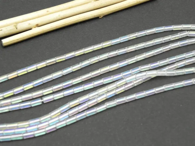 Margele de sticla 5x2.5mm transparent AB (sirag)