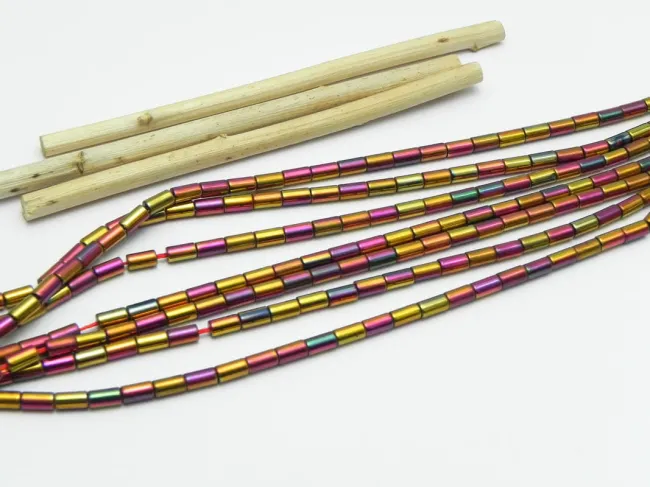 Margele de sticla 5x2.5mm roscat metalic (sirag)