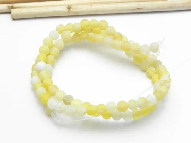 Sirag agate frosted 4mm galben