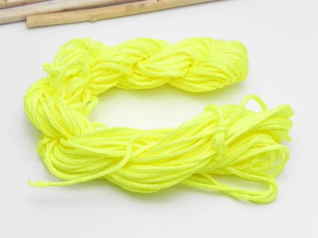 Snur cu nylon pentru bratari grosime 2mm galben neon (12m)