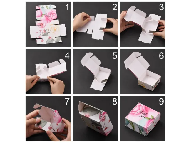 Cutiuta carton pentru bijuterii 6.5x6.5x3cm handmade