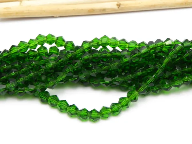 Margele cristal biconic 4mm verde inchis (sirag)