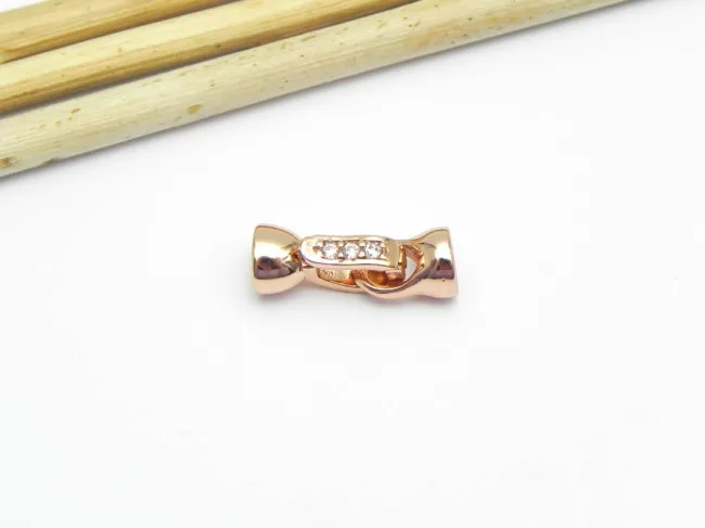 Inchizatoare cubic zirconia 12x7mm rose gold (1buc)