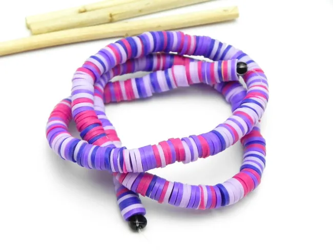 Sirag margele fimo 6x0.5~1mm mix mov