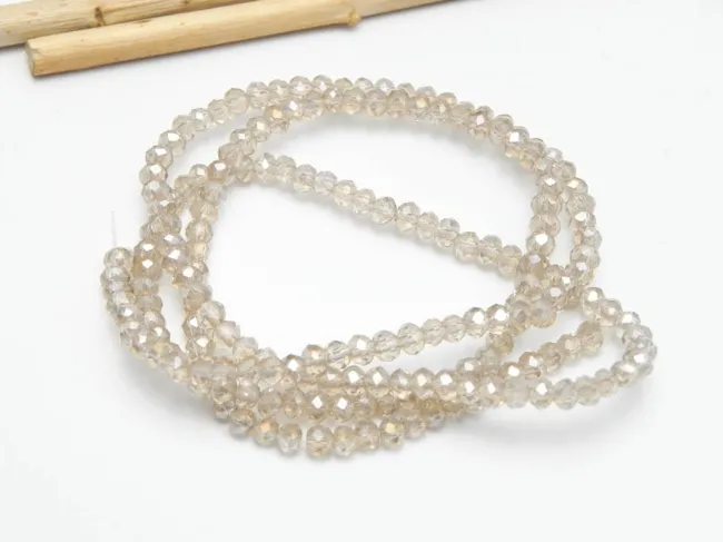 Margele cristal rondel 3x2mm bej AB (sirag)