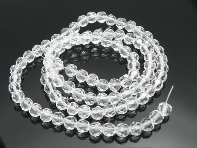 Margele cristal rotund 6mm transparent (sirag)