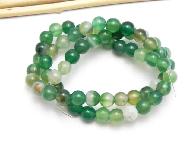 Sirag agate striped 6mm verde