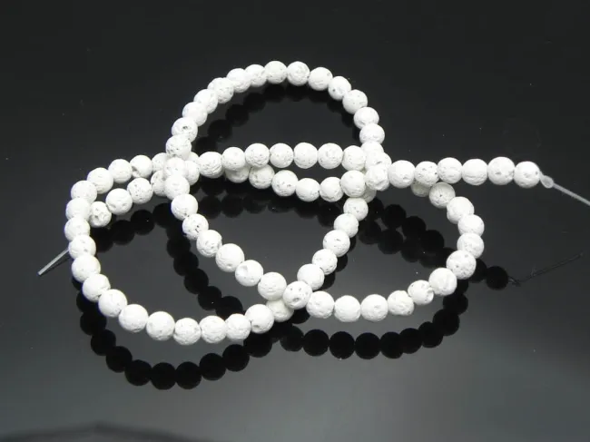 Sirag lava sfere 4mm alb