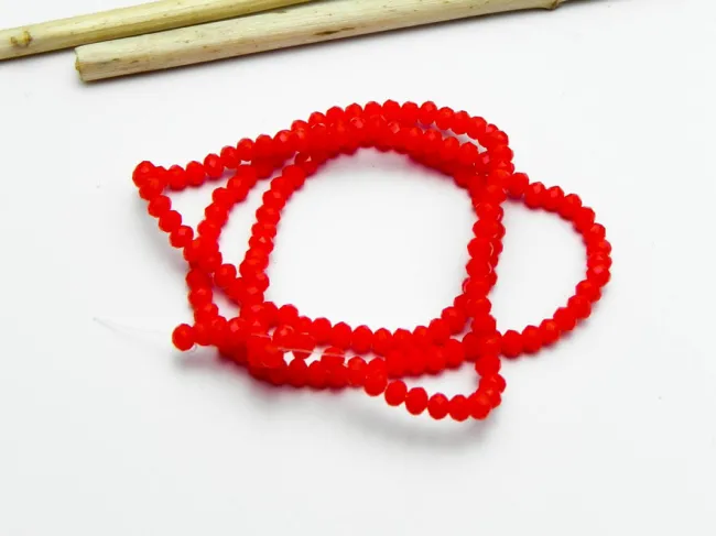 Margele cristal rondel 2.5x2mm rosu opac (sirag)