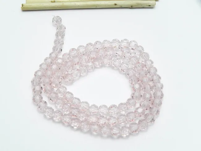 Margele cristal rotund fatetat 6mm roz (sirag)