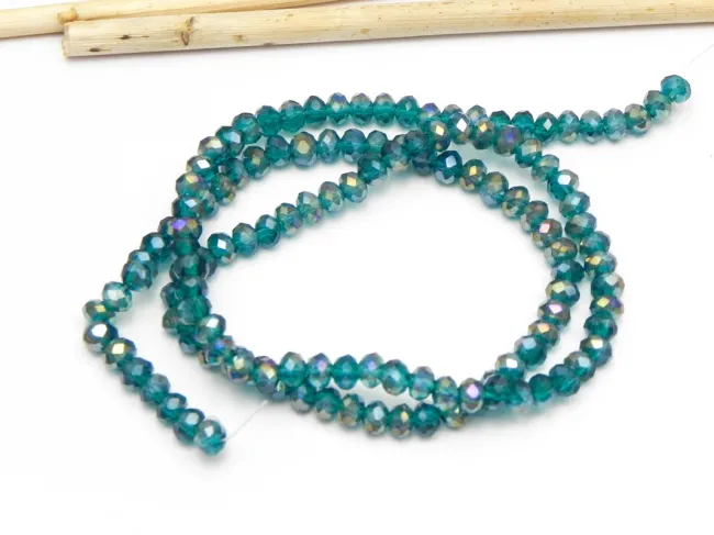 Margele cristal rondel fatetat 4x3mm marin AB (sirag)