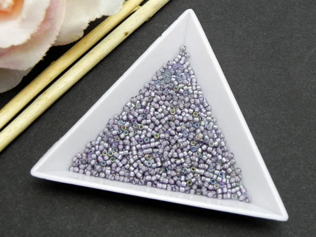 Miyuki delica 11/0 White Lined Amethyst AB (5g)
