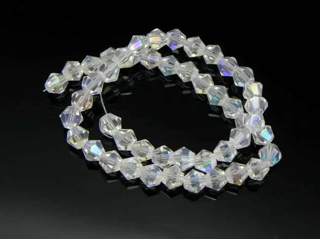 Margele cristal biconic 6mm transparent AB (sirag)