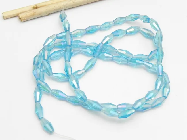 Margele cristal biconic 8x4mm turcoaz AB (sirag)