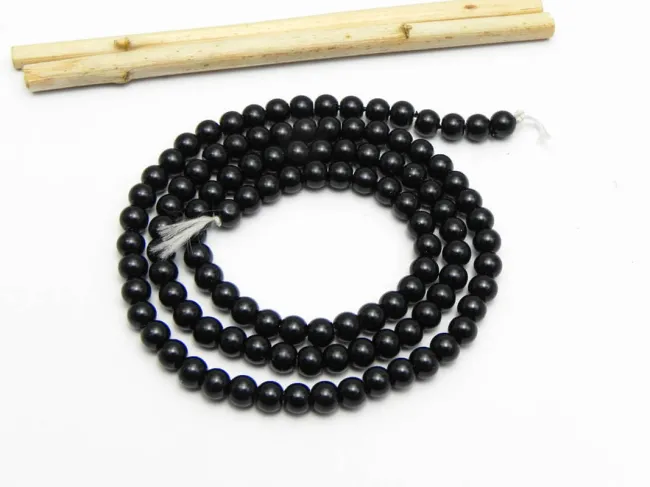 Perle de sticla calitate a 4mm negru (sirag)