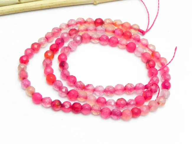 Sirag agate fatetat 4mm roz