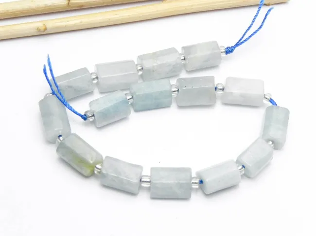 Sirag scurt aquamarin tub 11x8mm