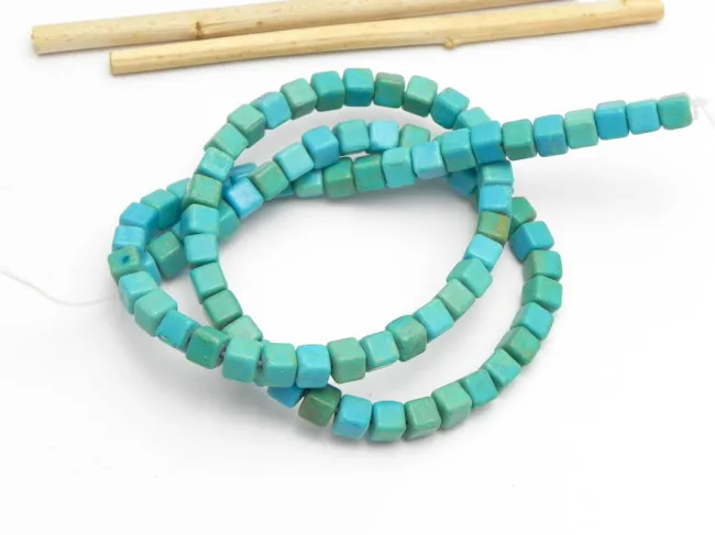 Sirag turcoaz reconstituit cub 4x4mm