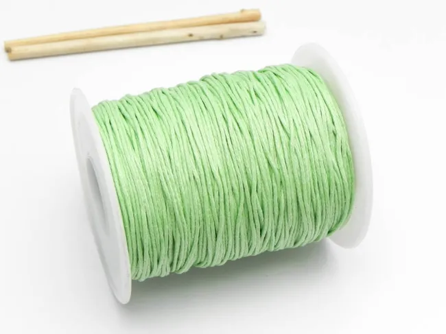 Rola ata bumbac cerata grosime 1mm vernil (80m)