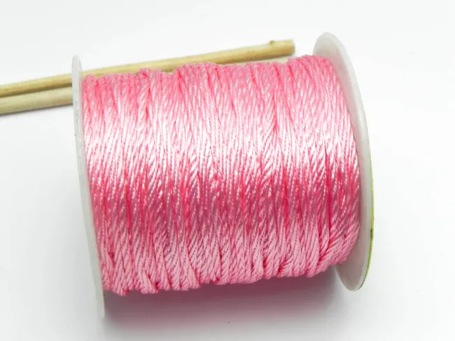 Rola snur impletit 1mm roz (45m)