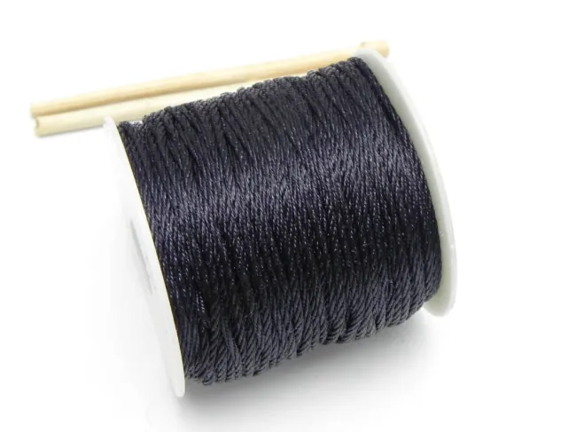 Rola snur impletit 1mm negru (45m)
