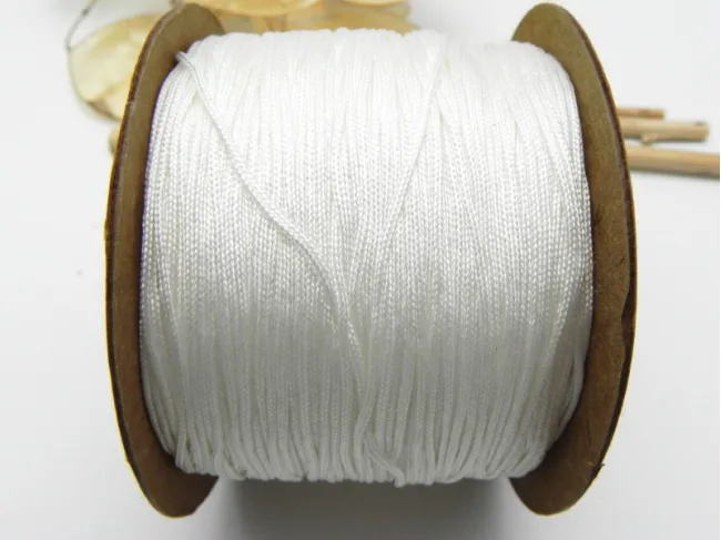 Snur cu nylon pentru bratari 0.8mm alb (10m)
