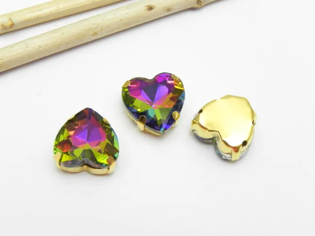 Distantier montee cu rhinestone de cristal 12x12mm vitrail medium