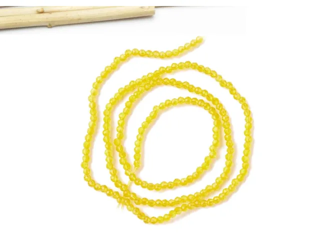 Margele cristal rotund fatetat 2mm galben (sirag)
