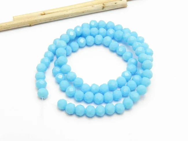 Margele cristal rotund fatetat 6mm sky blue opac (sirag)
