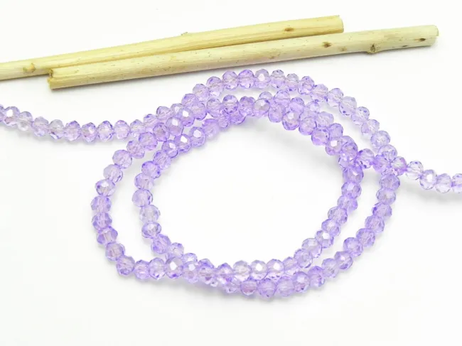 Margele cristal rondel fatetat 4x3mm violet (sirag)