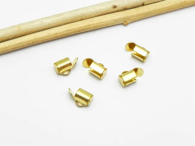 Capat miyuki/toho slide tube otel inoxidabil 6x5.5x4mm placat cu aur 18K (2buc)