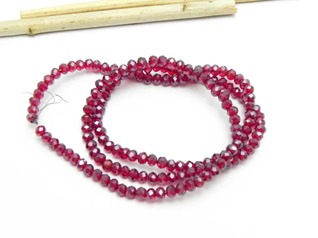Margele cristal rondel 3x2mm rubin luster (sirag)