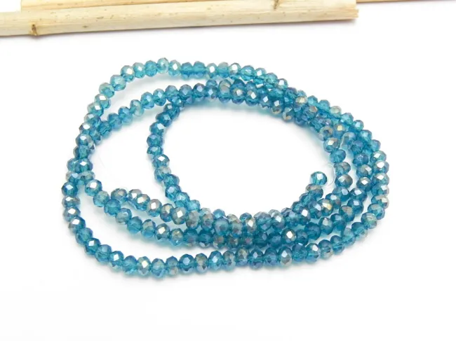 Margele cristal rondel 3x2mm marin AB (sirag)