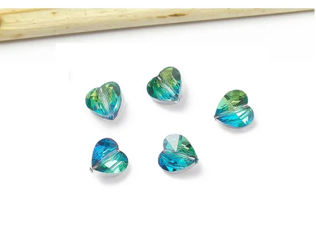 Cristal inima 10x10mm peacock (1buc)