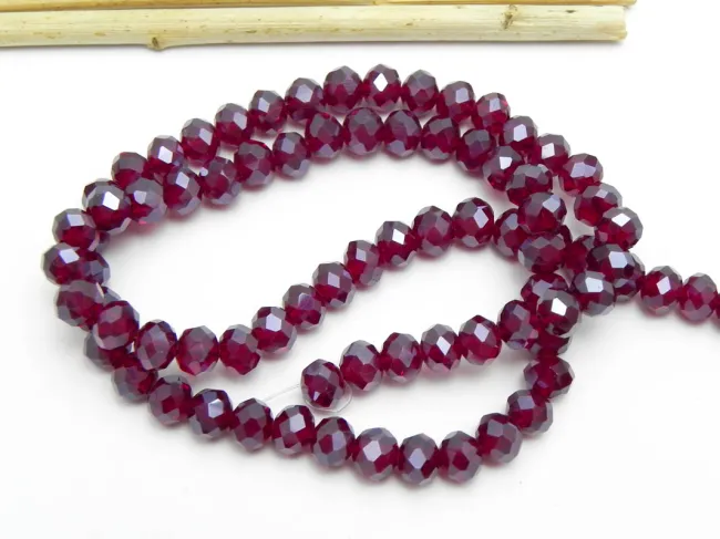 Margele cristal rondel fatetat burgundy luster (sirag)