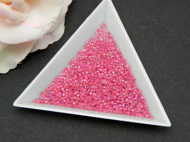 Miyuki Delica 11/0 Rose Lined Opal AB (5g)