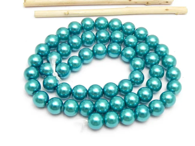 Perle de sticla calitate a 8mm teal (sirag)